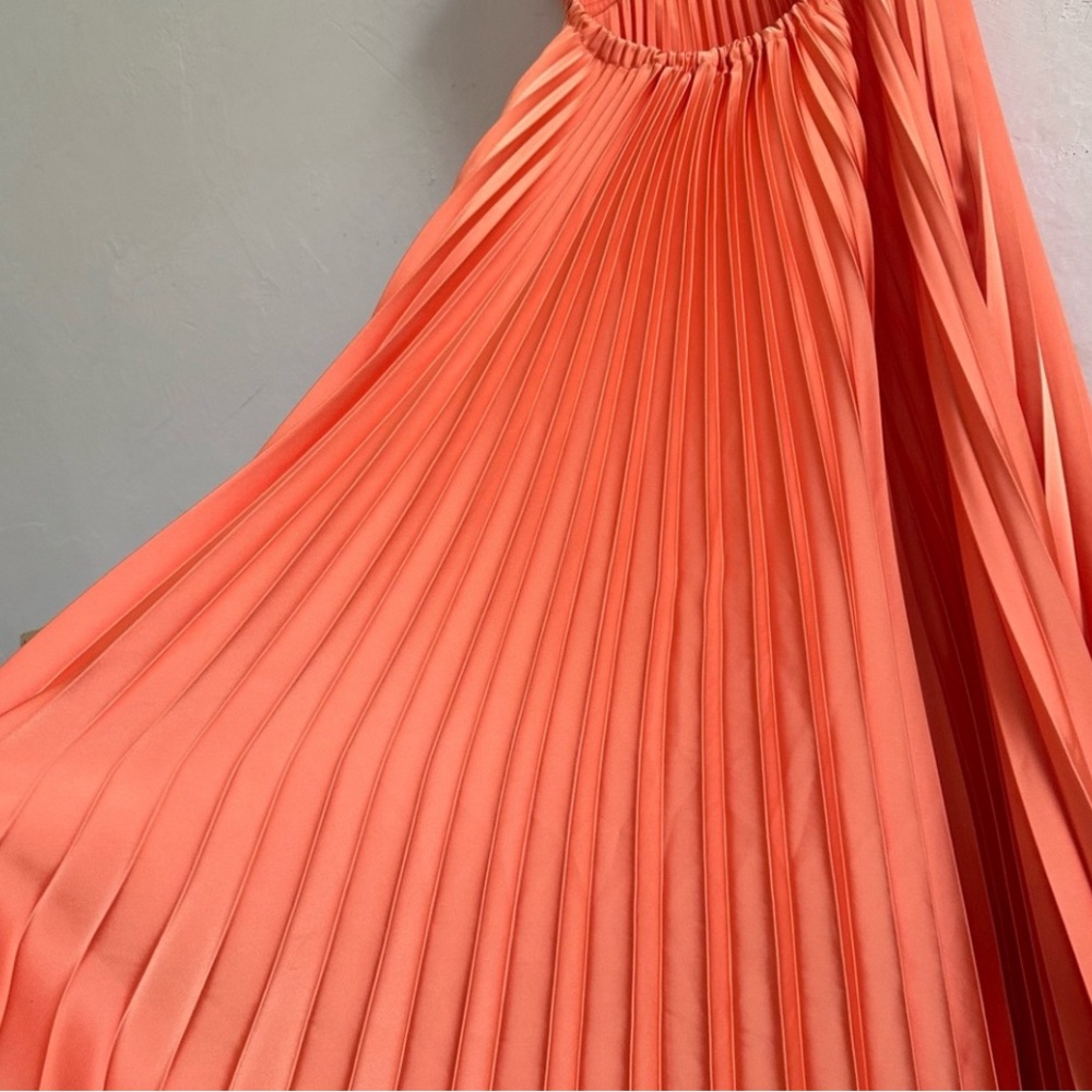 House of Harlow 1960 Satin Midi Dress size S NWT vibrant orange satin